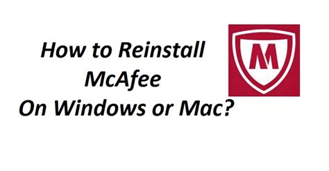 reinstall mcafee